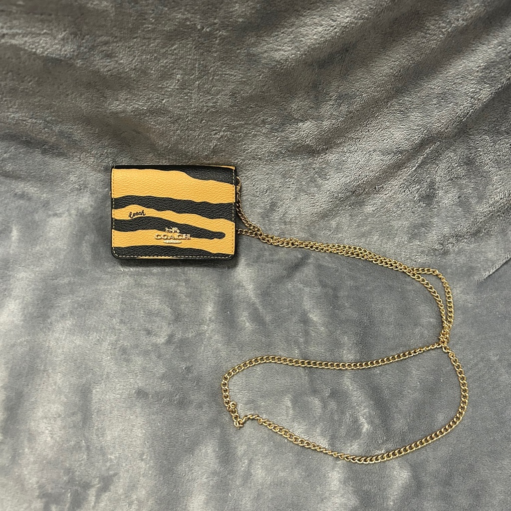 Coach C7441 Mini Wallet On Chain Tiger Print Lunar New Year Crossbody